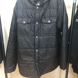Hooded north face button up jacket
